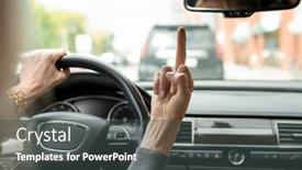  Presentation with busy work - Slides having hand-of-busy-and-annoyed background and a dark gray colored foreground