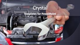  Presentation with brake - Slides featuring hand of car mechanic background and a dark gray colored foreground