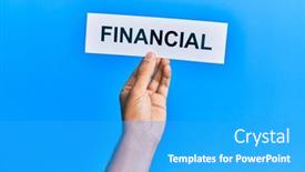  Presentation with blue financial - PPT theme enhanced with hand-of-caucasian-man-holding background and a cyan colored foreground