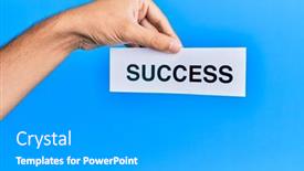  Presentation with paper - Presentation theme having hand-of-caucasian-man-holding background and a  colored foreground