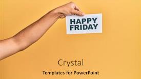  Presentation with friday - Presentation theme consisting of hand-of-caucasian-man-holding background and a yellow colored foreground
