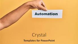  Presentation with automation - PPT layouts featuring hand-of-caucasian-man-holding background and a yellow colored foreground
