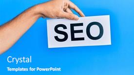  Presentation with paper - PPT theme consisting of hand-of-caucasian-man-holding background and a teal colored foreground