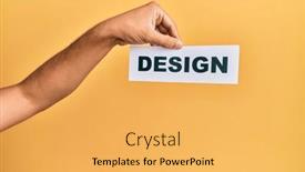  Presentation with yellow paper - Presentation design featuring hand-of-caucasian-man-holding background and a yellow colored foreground