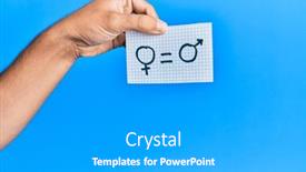  Presentation with gender equality - Slide deck consisting of hand-of-caucasian-man-holding background and a light gray colored foreground