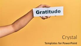  Presentation with gratitude - Slide deck enhanced with hand-of-caucasian-man-holding background and a yellow colored foreground