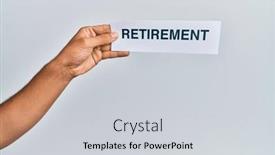  Presentation with retirement - Slides with hand-of-caucasian-man-holding background and a  colored foreground