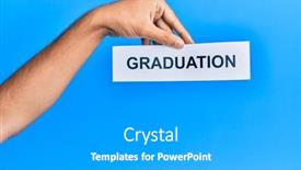  Presentation with graduation - Slide deck consisting of hand-of-caucasian-man-holding background and a light gray colored foreground