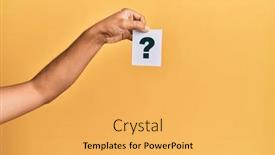  Presentation with yellow paper - PPT theme with hand-of-caucasian-man-holding and a yellow colored foreground