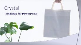  Presentation with hand holding plant - PPT theme having hand-of-caucasian-woman-holding background and a sky blue colored foreground