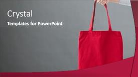  Presentation with red grey - Presentation theme with hand-of-caucasian-woman-holding background and a gray colored foreground