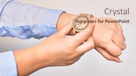  Presentation with fingers - Slide set featuring hand-of-caucasian-young-businesswoman background and a lemonade colored foreground