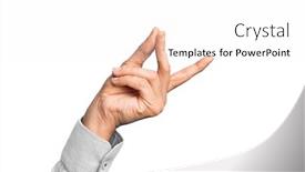  Presentation with fingers - Slide deck enhanced with hand-of-caucasian-young-man background and a white colored foreground