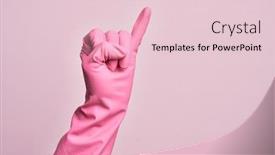  Presentation with commitment - Colorful PPT theme enhanced with hand-of-caucasian-young-man backdrop and a lemonade colored foreground