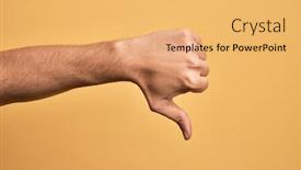  Presentation with man heart attact hand hold - PPT layouts having hand-of-caucasian-young-man background and a yellow colored foreground