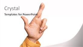  Presentation with superstition - Slide deck enhanced with hand-of-caucasian-young-man background and a white colored foreground