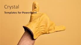  Presentation with hawaiian - Presentation enhanced with hand-of-caucasian-young-man background and a yellow colored foreground