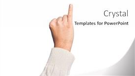  Presentation with commitment - Cool new PPT theme with hand-of-caucasian-young-man backdrop and a white colored foreground