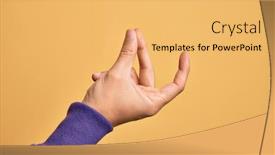  Presentation with fingers - Amazing presentation design having hand-of-caucasian-young-man backdrop and a yellow colored foreground