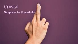  Presentation with superstition - Beautiful theme featuring hand-of-caucasian-young-man backdrop and a violet colored foreground