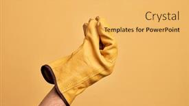  Presentation with movement - PPT theme having hand-of-caucasian-young-man background and a yellow colored foreground