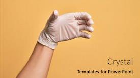  Presentation with yellow medical - Presentation theme consisting of hand-of-caucasian-young-man background and a yellow colored foreground