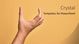  Presentation with fingers - Amazing presentation theme having hand-of-caucasian-young-man backdrop and a yellow colored foreground