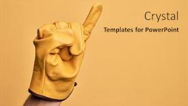  Presentation with commitment - Amazing presentation theme having hand-of-caucasian-young-man backdrop and a yellow colored foreground