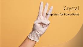  Presentation with yellow medical - Cool new presentation with hand-of-caucasian-young-man backdrop and a yellow colored foreground