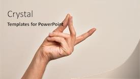  Presentation with fingers - Presentation design consisting of hand-of-caucasian-young-man background and a lemonade colored foreground