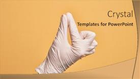  Presentation with medical hand - Presentation featuring hand-of-caucasian-young-man background and a yellow colored foreground