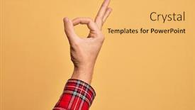  Presentation with fingers - Audience pleasing presentation consisting of hand-of-caucasian-young-man backdrop and a yellow colored foreground