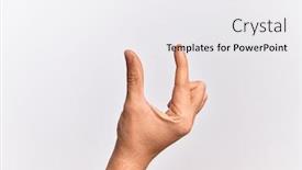  Presentation with fingers - Audience pleasing slide set consisting of hand-of-caucasian-young-man backdrop and a white colored foreground