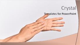  Presentation with gentle - Presentation consisting of hand-of-caucasian-young-man background and a white colored foreground