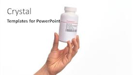  Presentation with bottle - Presentation design featuring hand-of-caucasian-young-man background and a white colored foreground