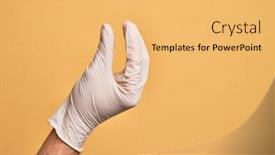  Presentation with medical hand - Cool new theme with hand-of-caucasian-young-man backdrop and a yellow colored foreground
