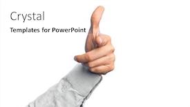  Presentation with forefinger - PPT theme enhanced with hand-of-caucasian-young-man background and a white colored foreground