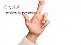  Presentation with superstition - Slide set enhanced with hand-of-caucasian-young-man background and a sky blue colored foreground