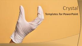  Presentation with yellow medical - Beautiful slide set featuring hand-of-caucasian-young-man backdrop and a yellow colored foreground