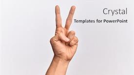  Presentation with fingers - Slide deck enhanced with hand-of-caucasian-young-man background and a white colored foreground
