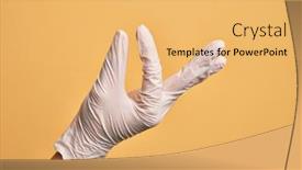  Presentation with medical hand - Beautiful slide set featuring hand-of-caucasian-young-man backdrop and a yellow colored foreground