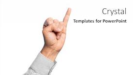  Presentation with commitment - Theme enhanced with hand-of-caucasian-young-man background and a white colored foreground