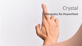  Presentation with superstition - Slides enhanced with hand-of-caucasian-young-man background and a white colored foreground