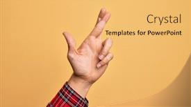  Presentation with superstition - Amazing theme having hand-of-caucasian-young-man backdrop and a yellow colored foreground