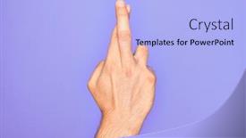  Presentation with superstition - Audience pleasing theme consisting of hand-of-caucasian-young-man backdrop and a light blue colored foreground