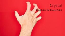  Presentation with violence - Amazing presentation having hand-of-caucasian-young-man backdrop and a red colored foreground