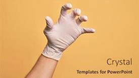  Presentation with yellow medical - Colorful slide deck enhanced with hand-of-caucasian-young-man backdrop and a yellow colored foreground