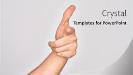  Presentation with forefinger - Beautiful presentation featuring hand-of-caucasian-young-man backdrop and a light gray colored foreground