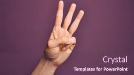  Presentation with young - Presentation with hand-of-caucasian-young-man background and a tawny brown colored foreground