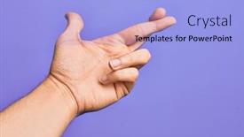  Presentation with superstition - PPT layouts enhanced with hand-of-caucasian-young-man background and a light blue colored foreground